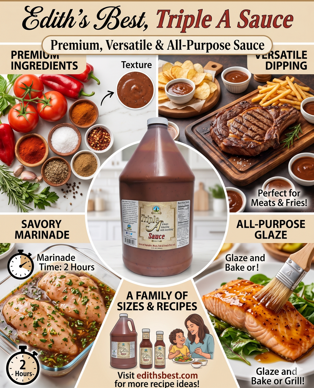 Edith's Best Triple A All Purpose Sauce - Gallon