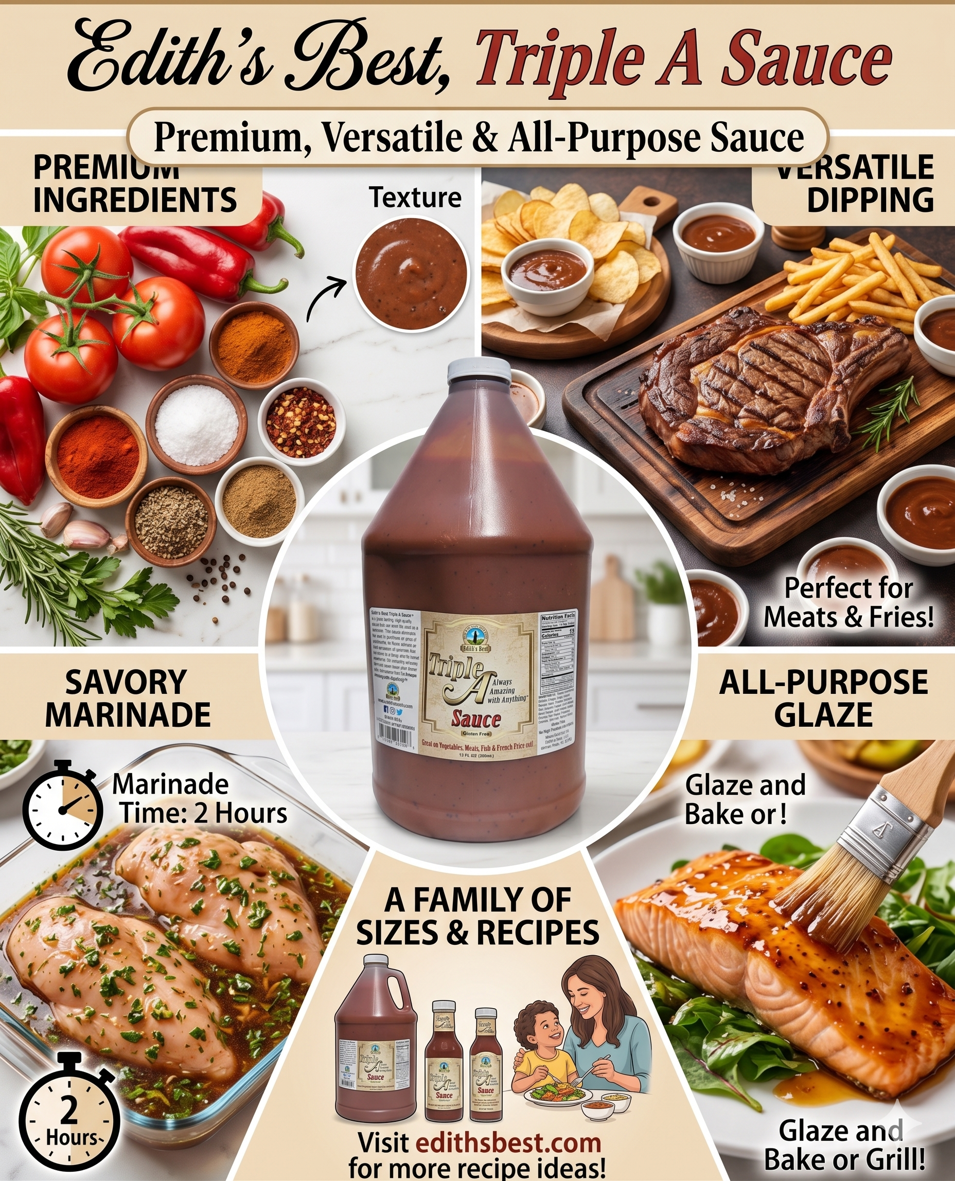 Edith's Best Triple A All Purpose Sauce - Gallon